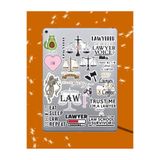 hediyenebak Hukuk Sticker Seti | Laptop Ajanda PC Tablet Telefon Defter Etiket Bullet Journal