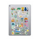 hediyenebak Squidward Sticker Seti | Laptop Ajanda Pc Tablet Telefon Defter Etiket Bullet Journal