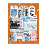 Hediyeni Al Tıp - Doktor Sticker Seti | Laptop Ajanda Notebook Tablet Telefon Defter Etiket Bullet Journal
