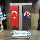 Hediyeniz Bizde Kişiye Özel Ahşap Masa Bayrağı İsimlik