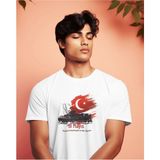 Hediyenza 19 Mayıs Atatürk’ü Anma Gençlik ve Spor Bayramı Tişört - Beyaz - 2XL