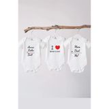 Hediyenza 3'lü Mom And Dad Set %100 Pamuklu Bebek Body Zıbın SETİ