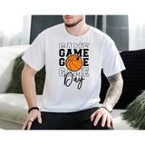 Hediyenza Basketball Game Day Shirt, Basketball Shirt Baskılı Bisiklet Yaka Beyaz Unisex Basic Tişört T-Shirt - 2XL