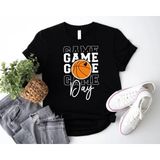 Hediyenza Basketball Game Day Shirt, Basketball Shirt Baskılı Bisiklet Yaka Beyaz Unisex Basic Tişört T-Shirt - Siyah
