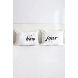 Hediyenza Bonjour Paris Pamuklu Çift Kişilik 50x70 cm Yastık Kılıfı Seti