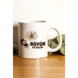Hediyenza Büyük Patron Baskılı Mug / Kupa Bardak - Beyaz