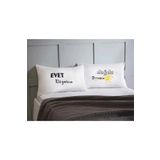 Hediyenza Evet Diyorum Doğdu Güneşim Pamuklu Çift Kişilik 50x70 cm Yastık Kılıfı Seti