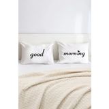 Hediyenza Good Morning Pamuklu Çift Kişilik 50x70 cm Yastık Kılıfı Seti