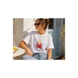 Hediyenza Kadın La Dolce Vita Istakoz Kısa Kollu Beyaz T-shirt