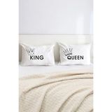 Hediyenza King ve Queen Pamuklu Çift Kişilik 50X70 cm Yastık Kılıfı Seti - 50 x 70 cm - Beyaz