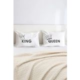 Hediyenza King Ve Queen Pamuklu Çift Kişilik 50x70 cm Yastık Kılıfı Seti