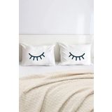Hediyenza Kirpik Pamuklu Çift Kişilik 50x70 cm Yastık Kılıfı Seti