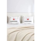 Hediyenza Lovelandık Pamuklu Çift Kişilik 50x70 cm Yastık Kılıfı Seti