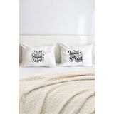 Hediyenza Perfect Day Pamuklu Çift Kişilik 50X70 cm Yastık Kılıfı Seti - 30 x 45 cm - Beyaz
