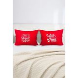 Hediyenza Perfect Day Pamuklu Çift Kişilik 50X70 cm Yastık Kılıfı Seti - 50 x 70 cm - Kırmızı