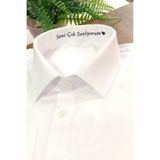 Hediyenza Seni Seviyorum Baskılı Sevgililer Günü Hediye Erkek Beyaz Slim Fit Gömlek