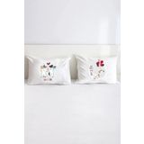Hediyenza Sevimli Kediler Pamuklu Çift Kişilik 50x70 cm Yastık Kılıfı Seti