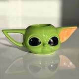 Hediyesahibi 300ML Sevimli 3D Baby Yoda Seramik Özel Kupa Bardak