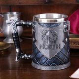 Hediyesahibi Game Of Thrones Stark "king In The North" 3D Tasarım Metal Görünümlü Kupa Bardak - 001-Renkli
