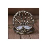 hediyesahibi Kişiye Özel Tree Of Life Kabartmalı Büyük Boy Köstekli Saat Kolye