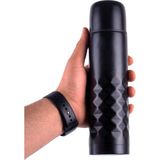 Hediyesec Çift Katlı Kapaklı Siyah Çelik Termos Matara 0.50 Litre - 500 ml