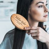 Hediyesec Isim ve Tarih Yazılı Doğal Bambu Fırça Tarak - 006