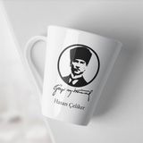Hediyesec İsme Özel Atatürk Tasarımlı Konik Kupa