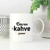 Hediyesec Isme Özel Kahve Zamanı Tasarımlı Kupa