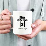 Hediyesec Isme Özel Stay Positive x Kupa - renk - Beyaz