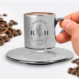 Hediyesec Romantik Çiftlere Özel Gümüş Kahve Fincanı