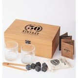 Hediyesepeti 30 Yaş Tasarımlı Kutulu 2' Glasgow Viski Kadeh Seti + 6 Soğutucu - Çok Renkli - Standart