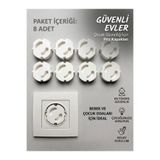 hediyesepetinde 8'li Paket Beyaz Renk Bebek Güvenlik Priz Kapağı - Çocuk Kilidi Koruyucu Set