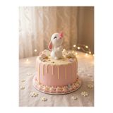 hediyesepetinde Butterfly Tavşan Pasta Süsü – Sevimli Tavşan Cake Topper – Doğum Günü Pasta Dekoru