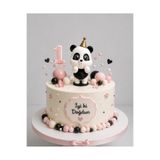 hediyesepetinde Parti Şapkalı Sevimli Panda Pasta Süsü – 10 cm Panda Figürlü Doğum Günü Pasta Dekoru