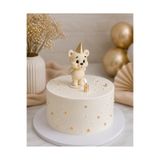 hediyesepetinde Şişko Ayıcık Pasta Süsü – Gold Şapkalı Ayı Cake Topper – Doğum Günü Pasta Dekoru