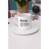 Hedizu Anneler Günü Hediyesi Anne Türk Kahvesi Fincanı Beyaz - 1 Adet - 70 ml