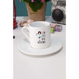 Hedizu En İyi Diş Hekimi Hediye Türk Kahvesi Fincanı Beyaz - 1 Adet - 70 ml