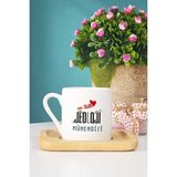 Hedizu En Tatlı Jeoloji Mühendisi Hediye Türk Kahvesi Fincanı Ahşap Altlıklı - 1 Adet - 70 ml - Beyaz