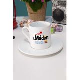 Hedizu En Tatlı Maden Mühendisi Hediye Türk Kahvesi Fincanı Beyaz - 1 Adet - 70 ml