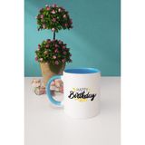 Hedizu Happy Birthday Doğum Günü Hediyesi Mavi Kupa Bardak