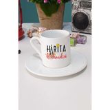 Hedizu Harita Mühendisi Hediye Türk Kahvesi Fincanı Beyaz - 1 Adet - 70 ml