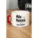 Hedizu Kişiye Özel Aile Hekimi Doktor Lüks Fincan Kırmızı Tıp Bayramı Hediyesi