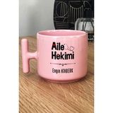 Hedizu Kişiye Özel Aile Hekimi Doktor Pastel T Kulplu Kupa Bardak Pembe Tıp Bayramı Hediyesi
