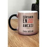 Hedizu Kişiye Özel Amca Kupa Bardak Sihirli Amcaya Babalar Günü Hediyesi - Siyah