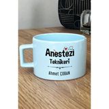 Hedizu Kişiye Özel Anestezi Teknikeri Pastel Fincan Mavi Tıp Bayramı Hediyesi