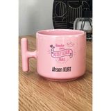 Hedizu Kişiye Özel Anneler Günü -2- Hediyesi Pastel T Kulplu Kupa Bardak Pembe