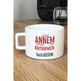 Hedizu Kişiye Özel Annem Birtanemsin Lüks Fincan Beyaz Doğum Günü Hediyesi