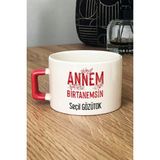 Hedizu Kişiye Özel Annem Birtanemsin Lüks Fincan Turuncu Doğum Günü Hediyesi