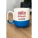 Hedizu Kişiye Özel Annem Birtanemsin Pro Kupa Bardak Mavi Doğum Günü Hediyesi