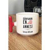 Hedizu Kişiye Özel Anneye Hediye Kupa Bardak T Kulplu Pembe Annelere Doğum Günü Hediyesi